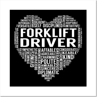 Forklift Driver Heart Posters and Art
